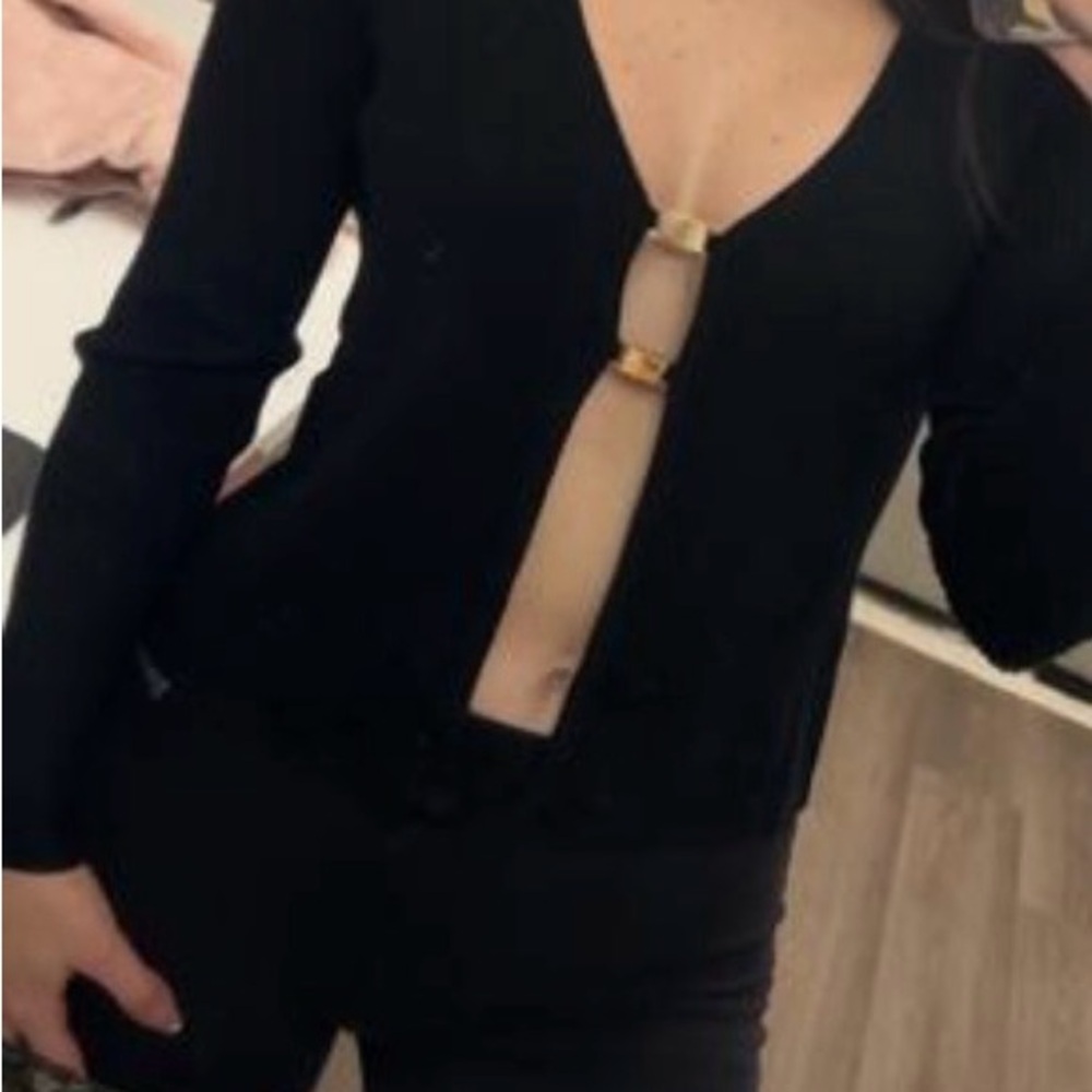 Abercrombie & Fitch Slim Hardware Long Sleeve Cardigan